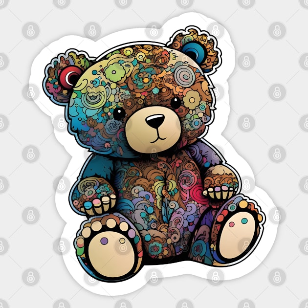 Cute Painted Teddy Bear Sticker by Luxinda